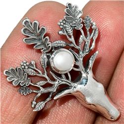 Freshwater Pearl & Sterling Deer, Stag Pendant