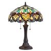 Image 1 : Victorian Tiffany-style Stained Glass Table Lamp