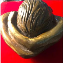 Modern, Abstract Bronze Sculpture, Self Embrace