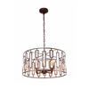 Image 2 : Modern Rubbed Bronze & Crystal Inverted Ceiling Pendant Light
