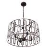 Image 3 : Modern Rubbed Bronze & Crystal Inverted Ceiling Pendant Light