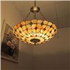 Image 3 : Mosaic-Style Stained Glass Inverted Ceiling Pendant Light
