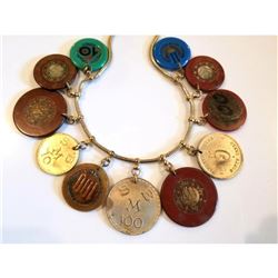 Rare Antique Monte Carlo Monaco Casino Poker Chips Charm Necklace