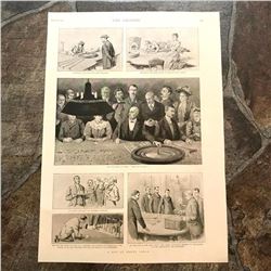 Late 19thc Print, A Day At Monte Carlo, Casino Croupiers, Roulette, Gambling