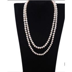 7-8mm White Cultured Freshwater Pearl 50" Opera Length