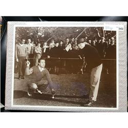 Bob Hope & Bing Crosby Playing Golf c.1940 Sepia Tone Photo Print
