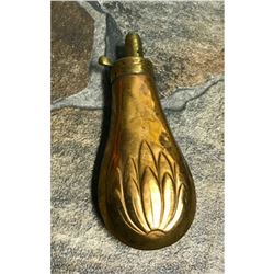 Antique Ornate Copper & Brass Powder Flask