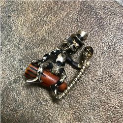 Rare Mid 20th Century Charles F Worth Witch Doctor Voodoo Man Bakelite Pendant