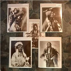 Group of Native American Indian Sepia Tone Photo Prints