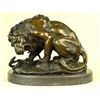 Image 1 : Signed Barye, Lion & Snake Bronze Sculpture