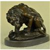 Image 2 : Signed Barye, Lion & Snake Bronze Sculpture