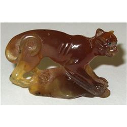 76.52ct Gem Grade Tanzania Honey Opal Leopard Carving