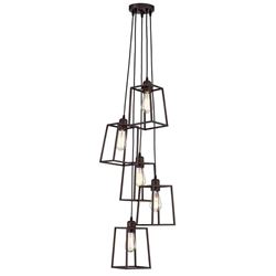 Industrial Style 5-Light Geometric Ceiling Pendant Chandelier