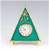 Image 1 : Russian Green Triangle Enameled Guilloche Clock