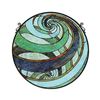 Image 1 : Modern Geometic Style Stained Glass Globe Hanging Panel