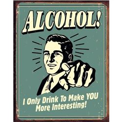 Alcohol Viintage Style Metal Pub Bar Sign