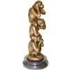 Image 1 : Three Wise Monkeys Signed Bronze Sculpture