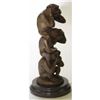 Image 2 : Three Wise Monkeys Signed Bronze Sculpture