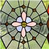 Image 4 : Geometric Style Stained Art Glass Hanging Panel