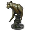 Image 1 : Signed Limited Edition Abstract Lion Cougar Bronze Sculpture