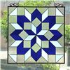Image 2 : Geometric Cubist Design Stained Art Glass Hanging Window Panel