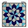 Image 3 : Geometric Cubist Design Stained Art Glass Hanging Window Panel