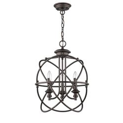 Industrial Style 3-Light Hanging Inverted Ceiling Pendant