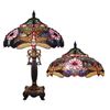 Image 1 : Tiffany Style Dragonfly Design Stained Glass Table Lamp