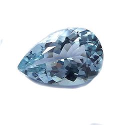 1.7ct Natural Light Blue Aquamarine Pear Faceted Gemstone