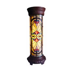 Stained Art Glass Pedestal Lamp