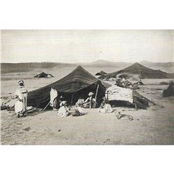 Vintage c1920â€™s Half-tone Print, #1462 Tent & Natives, Algeria, Africa