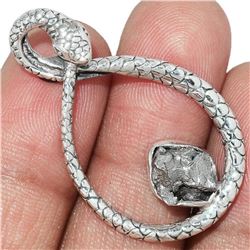 Meteorite & Sterling Silver Snake Pendant