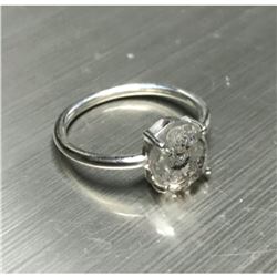 Faceted Rough Herkimer Diamond Sterling Silver Ring