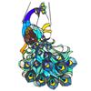 Image 1 : Blue Peacock Tiffany Style Stained Glass Hanging Panel