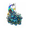 Image 3 : Blue Peacock Tiffany Style Stained Glass Hanging Panel