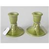 Image 1 : c1946 Rookwood Green Candlesticks #1405391