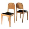 Image 1 : Pair French Art Deco Blond Burl Dining Chairs #1405496