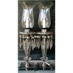 BUFFET Lamps LUSTERS Cut ETCHED Glass VINTAGE #1405703