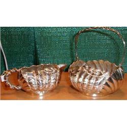 DERBY Shell CREAMER & Sugar Basket ANTIQUE #1405705