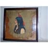 Image 1 : American Indian Portrait Painting on Hide #1405854
