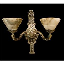 A pair of alabaster and bronze sconces #1405903