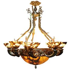 Ten tulips alabaster stone chandelier #1405910