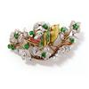 Image 1 : 14Kt diamond,emerald and ruby Bird Pin #1406012