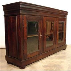 OLD WORLD EUROPEAN CONSOLE CREDENZA BOOKCASE #1406086