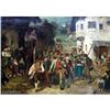 Image 1 : 19C OIL PAINTING LANDSCAPE WITH MILITIA ARMY #1425054