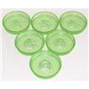 Image 1 : Green Depression Glass DAISY Coaster Set (6) #1425182