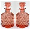 Image 1 : Pink Depression Glass Perfume Bottle Vanity Set#1425242