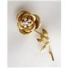 Image 1 : 14Kt Yellow Gold Rose Pin with Pearls #1425551