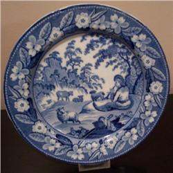 Staffordshire Blue and White "Piping Shepherd" #1440521