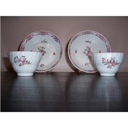 Pair English Tea Bowl and Saucers, New Hall #1440522